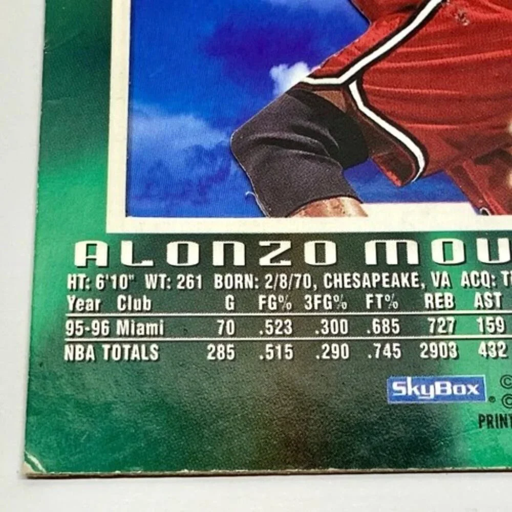 Vintage Skybox 1996-97 E-X2000 Alonzo Mourning NBA Card 36 Miami‎ Heat Rare READ
